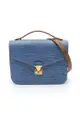 二奢 Pre-loved Louis Vuitton Pochette Metis MM epi denim monogram Handbag leather PVC blue white Brown 2WAY