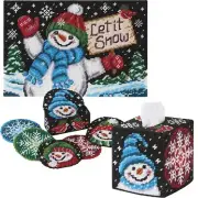Herrschners® Snow Man Greeting Set Plastic Canvas Kit