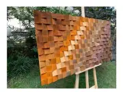 acoustic sound diffuser panels, Mosaic wood wall art, 3d Sound diffuser(92X36CM)