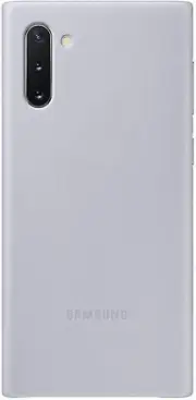 Samsung Galaxy Note10 Case, Leather Back Protective Cover - Silver - New Inbox