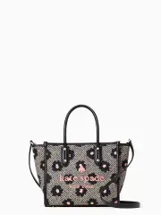 ella herring bone floral printed canvas small tote