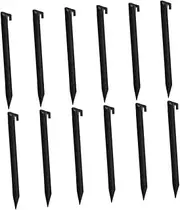 Sosoport 12 Pcs Plastic Tent Stakes Garden Lawn Tarp Stakes Tent Spikes Nails Pegs for Outdoor Beach Camping Courtyard Decorative Accessories