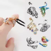 Peacock Knitting Loops Crochet Yarn Guides Thimble Ring Finger Wear Sewing Tool