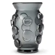 $325 NEW in BOX Aerin Abel Large Vase Ink Blue Grey Art Glass AERIN VASE HOME .