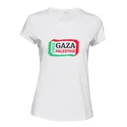 Free Gaza Palestine Political War Freedom Ladies Womens White T Shirt Tee Tops