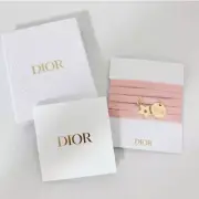 NIB New Christian Dior Perfume Pink Gold Charm Ribbon Bracelet/Choker Necklace