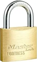 Master Lock Solid Brass Body 40mm Wide Economy Padlock with Keys - Mini Lock with 4-pin Anti-Pick Cylinder and Cut-Resistant Steel Shackle - Small Lock with Key for Lockers, Storage Cabinets, Luggage