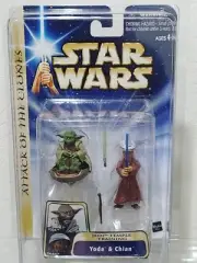 Star Wars Saga Yoda & Chian Jedi Temple Training #15 & Star Case ~ Misp