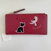 Radley London Time To Soar Bird Red Bifold Large Matinee Wallet Spring Graduatio