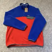 Patagonia Synchilla Snap-T Mens XL Red Blue 1/4 Zip Pullover Fleece NWT