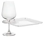 Party Plate With Built In Stemware Holder