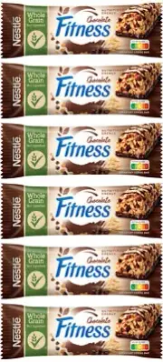 6 NESTLE FITNESS Chocolate Flavor Wholegrain Healthy Cereal Bars 23.5g 0.82oz