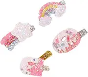 HAPINARY 4pcs Cute Hair Clips for Sparkly Sequins Hair Barrettes for Parties Weddings Birthdays and Daily Wear