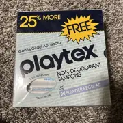 3x Vintage Playtex Gentle Glide Tampons Slender Regular Packs Of 35 Unscented