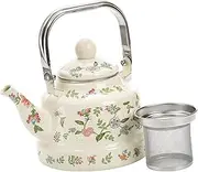 STARTIST Enamel Tea Kettle Enamel Teapot Multiuse Leakproof 1.7L Water Pitcher Turkish Teapot for Indoor Picnic Office Outdoor Kitchen
