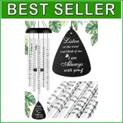 Rustproof 36'' Wind Chimes - Adjustable Tone Memorial Gift with Sympathy Card