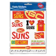Gold Coast Suns AFL LOGO Car Sticker Sheet for Car Bumper School Books