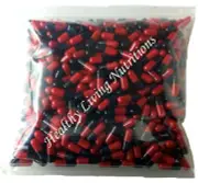 500 EMPTY GELATIN CAPSULES gel ~SIZE 00 ~ Colored Red/Black (Kosher/Halal))
