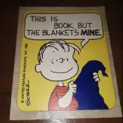 1955 Original PEANUTS STICKER Bookplate UNUSED Linus Blanket Charles Schultz UFS