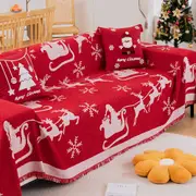 Chenille Christmas Sofa Cover Slipcover Protector for Office Home Decor Printed Christmas Home Decor Removable