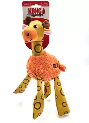 KONG Shakers Floofs Giraffe Medium Squeaky Crinkly Plush Tug & Shake Dog Toy 12"