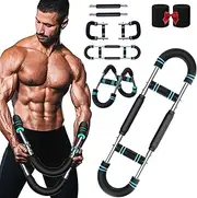 Twister Arm Trainer, Portable Spring Resistance Home Fitness Equipment, Portable Power Twister Bar, Portable Shoulder Strength Exerciser Machine for Men