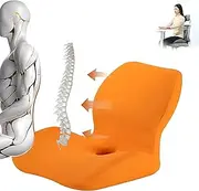 KJMN Adult Booster Seat for Car, Memory Foam Seat Cushion for Car, Plus Size Office Chair Cushions for Back and Butt and Lumbar Seat Cushion for Coccyx, Donut Seat Cushions for Tailbone Pain (Orange)