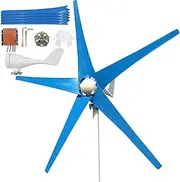 800W-1200W Wind Turbine Kit 12V / 24V / 48V Wind Turbine Generator with MPPT Controller and 5 Blue Blades, Automatic Adjustment of Windward Direction for Outdoor, Street, Park,800w,48V