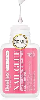 Beetles 10ML Super Strong Nail Glue for Press Ons, Nail Tips, Acrylic Nails No Uv Light Needed Nail Bond Brush in Nail Glue for Press On Nails Fake Nails Long Lasting Nails Glue for Beginners DIY Home