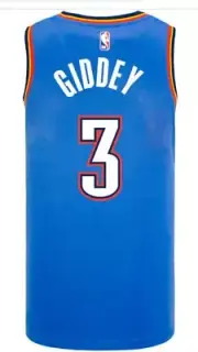 Josh Giddey #3 OKC Light Blue On Court Replica Jersey Men's