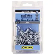 Otter OPEN ALUMINIUM BLIND RIVETS 3.2x0.8-4.8mm White- 100Pcs Or 500Pcs