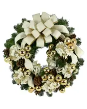 Creative Displays 32in Christmas Wreath with Hydrangeas & Large Bow