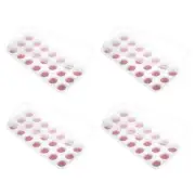 4 Pack Ice Cube Tray with Removable Lid, Plastic Ice Cube Molds, Pink