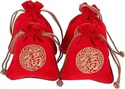 Ipetboom 4pcs Small Drawstring Jewelry Bags with Chinese Luck Embroidery for Wedding Favors and Travel Storage Neatly Organize Your Jewelry and Accessories Versatile Use for Home and Office