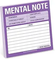 Knock Knock 1-Count Mental Note Sticky Notes, to Do List Notepads, 3 x 3-inches Each