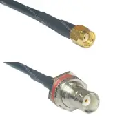 RFC195 RP-SMA MALE to BNC FEMALE BIG BULKHEAD Coax RF Cable USA-Ship Lot