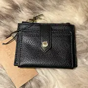 NWT Steve Madden Bhayden Card Case Wallet - Black With Gold Hardware