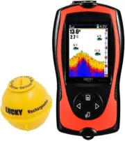 Portable Fish Finder Transducer Sonar Sensor 147 Feet Water Depth Finder LCD Scr