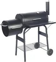 Folpus Metal BBQ Charcoal Grill with Smoker for Outdoor Gatherings