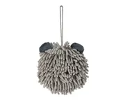 Shrink-resistant Hand Towel Comfortable Touch Chenille Super Soft Hanging Bath Towel Bathroom Supplies-Grey