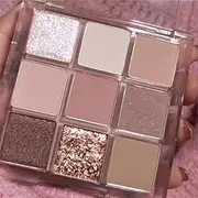Shoyisenka 9-color Korean-style eyeshadow palette, matte pearlescent glitter with multiple textures, high color rendering, long-lasting water resistance, easy to smut (optional style). (Taro is light purple C)