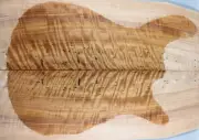 Figure Les Paul Guitar Top Flame Worm-hole Maple Bookmatch Wood Luthier Supply