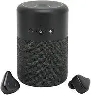 XUMIUZIY Portable Speakers, 2 in 1 Speakers Earbuds, 360 Surround Stereo Sound Portable Wireless Earphone for Home Party Outdoor Travel (Black)