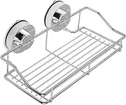 (Bathroom Organiser) - Annstory Super Powerful Vacuum Suction Stainless Steel Bathroom Shelf Shower Caddy Rack Storage Basket with Locking Suction