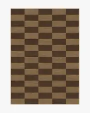 150' x 215' | Machine Washable Runner Rug | Kid & Pet Friendly | Indoor Rug | Yates Check Brown Re-Jute Rug by Architectural Digest | Ruggable