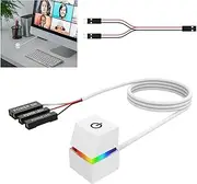 YOYIAG Desktop Computer Power Button Switch: Remote Start Motherboard On/Off Switch Extension Cable, External Power Switch 2 m With LED Light