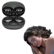 Open-Ear Bluetooth Headphones with Charging Case and Noise-Canceling Microphone-Black