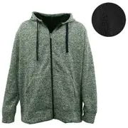 Men's Thick Zip Up Hoodie w/ Winter Sherpa Fur Jumper Coat Jacket Sweater S-6XL - Dusty Olive