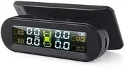 TPMS Solar Tyre Pressure Monitoring System 22-87 Psi Mount on Windshield with 4 External Sensors Car Tire Real-time Wireless Auto Alarm System