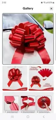 Big Car Bow (Metallic Red, Round, 18 inch), Shiny Bow for Giant Gifts, All-We...